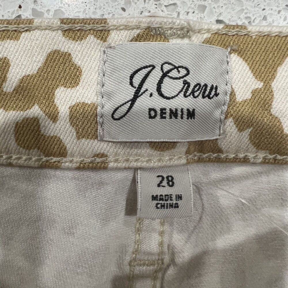J. Crew Size 28 Jeans 10" High Rise Toothpick Animal Print Safari Leopard NEW - Picture 8 of 15